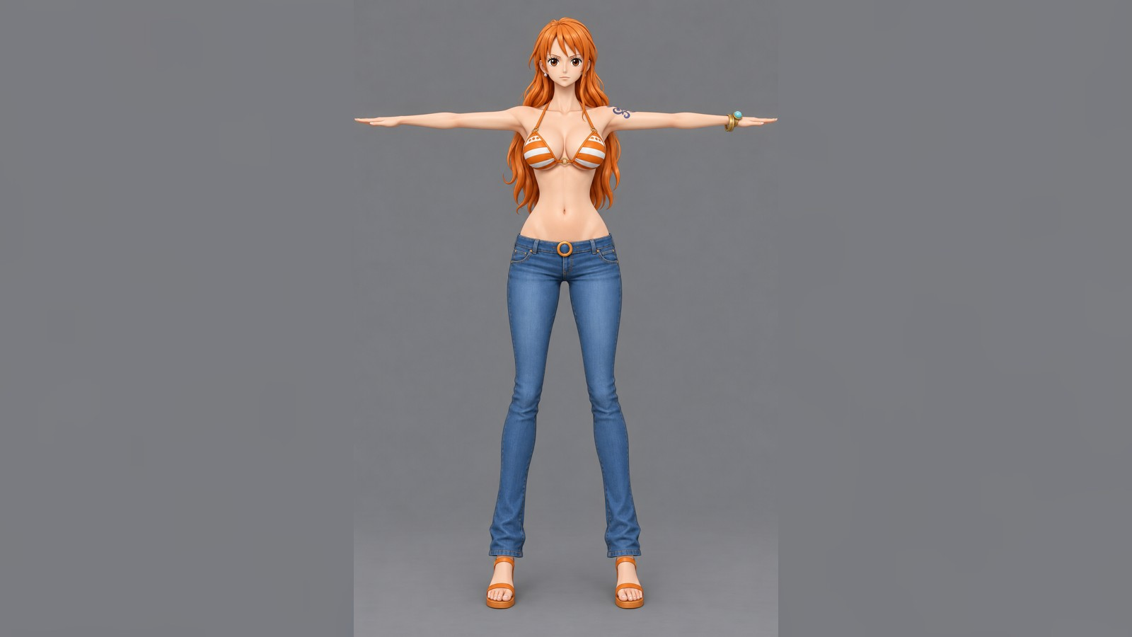 Nami (One Piece) T-Pose 3D Model - Download Free 3D model by Dina Karim ...