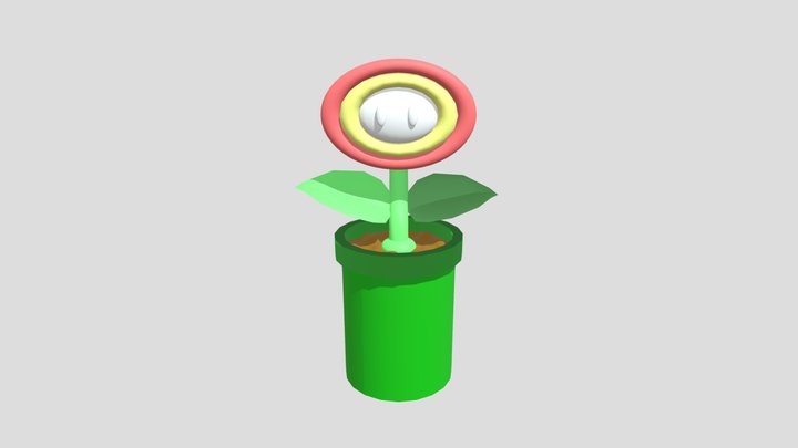 Fire Flower in Pipe 3D Model