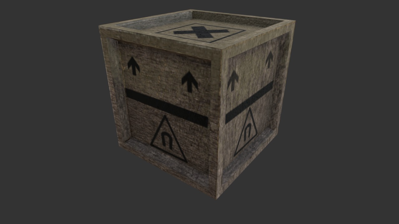 3D model Crate - This is a 3D model of the Crate. The 3D model is about a wooden box with numbers on it.