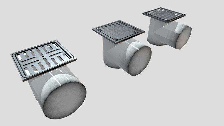 Shower Drain [Three Levels of Detail] 3D Model