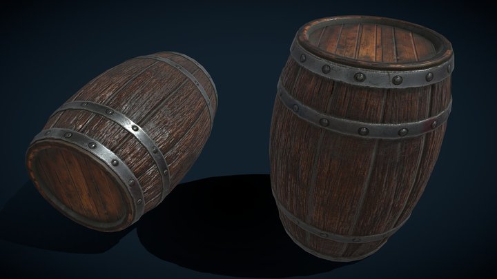 Wooden Barrel_9_MB – Gratis 3D-model STL