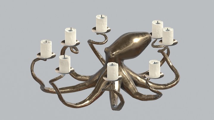Octopus candle Low 3D Model