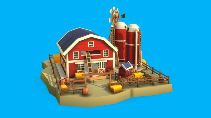 Stylised Miniature Farm: Diorama 3D Model