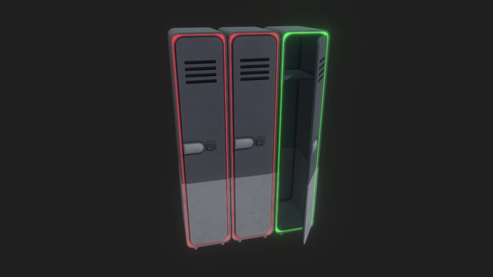 Stylized Sci-fi Lockers 3D Model