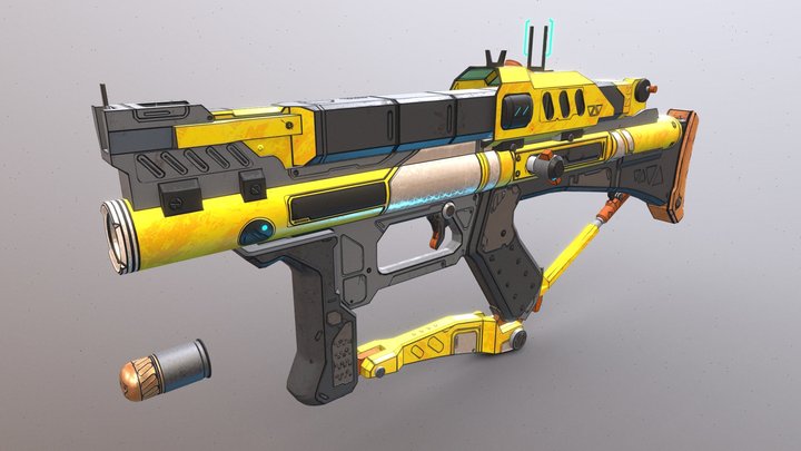 Borderlands Style Grenade Launcher 3D Model
