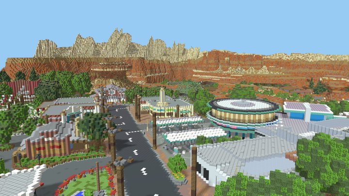 Disneyland's Cars Land in Minecraft 3D Model