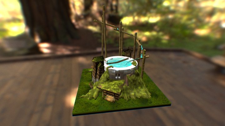 Fountain Town 3D Model