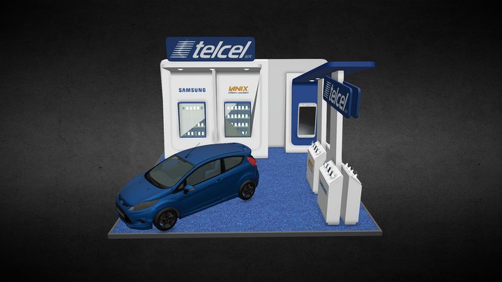 Stand Telcel expo Chedrahui 3D Model