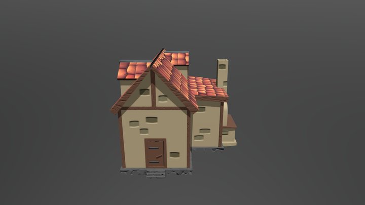 Stylized medieval Bakery 3D model (low poly) 3D Model
