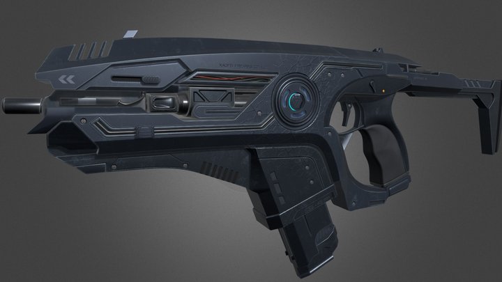 Sci-Fi Assault Rifle 3D Model