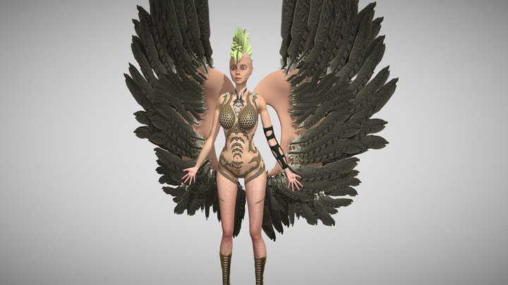 Angel Hawk Woman 3D Model