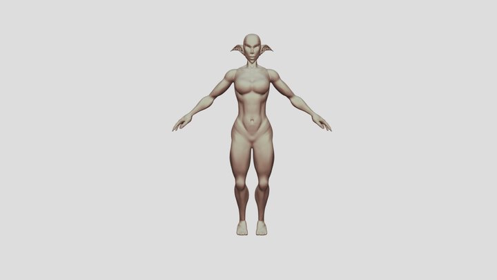Female Elf Body 3D Model