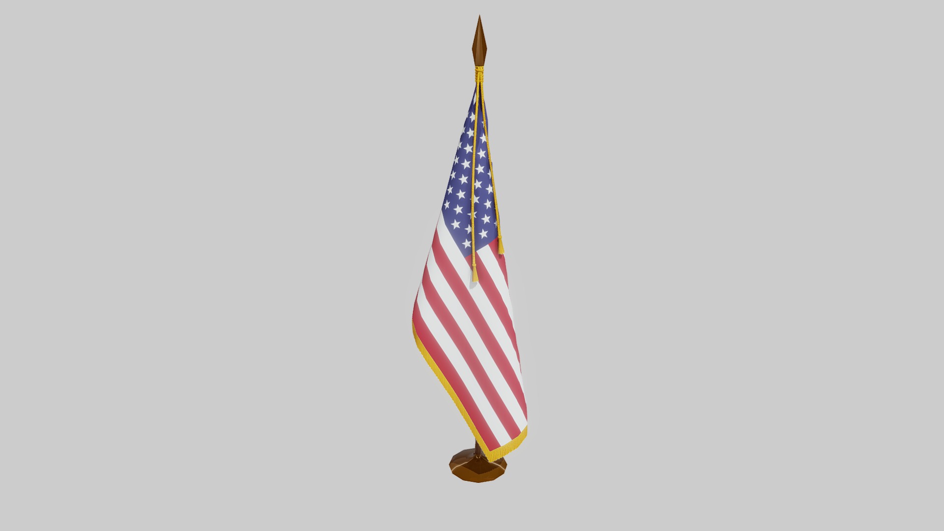 3D model Indoor U.S. Flag (low poly) - This is a 3D model of the Indoor U.S. Flag (low poly). The 3D model is about shape.