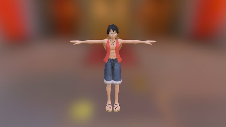 Luffy Without Jacket 3D Model
