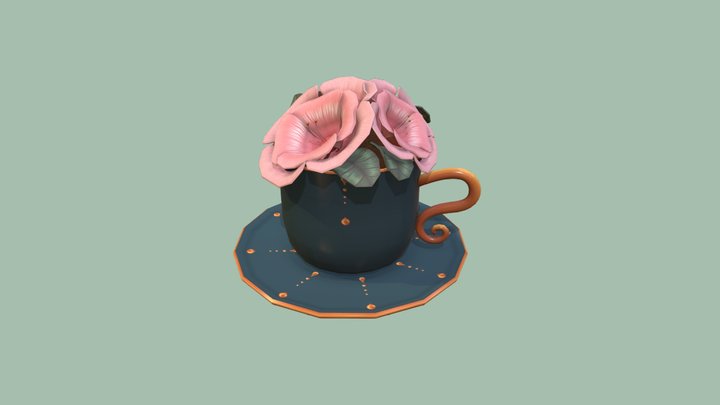 Cup Flower 3D Model
