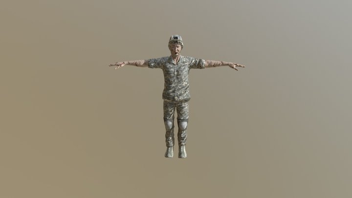 Militairy Zombie 3D Model
