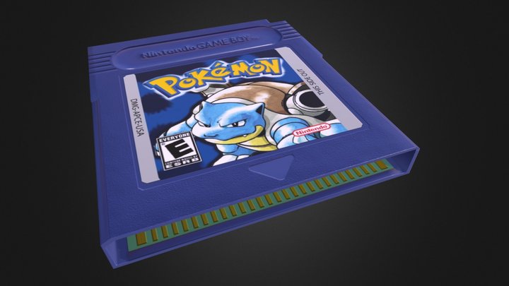 Pokemon Blue Version - Game Boy Color Cartridge 3D Model