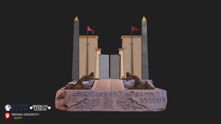 3D rendering of Base for a Votive Model of a Temple (animation)