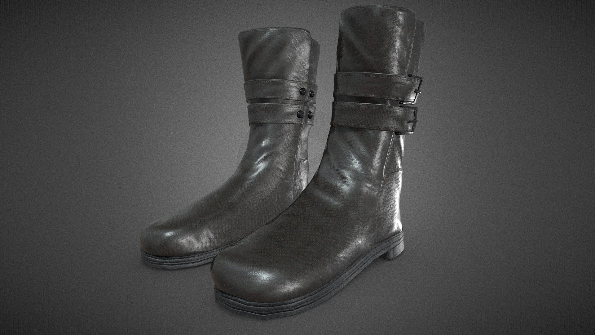 Black Leather Boots 4 - Buy Royalty Free 3D model by CG StudioX (@CG ...