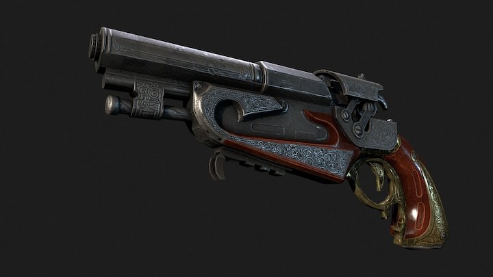Gun low poly 3D Model