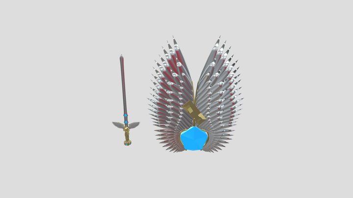 Angel Sword & Shield 3D Model