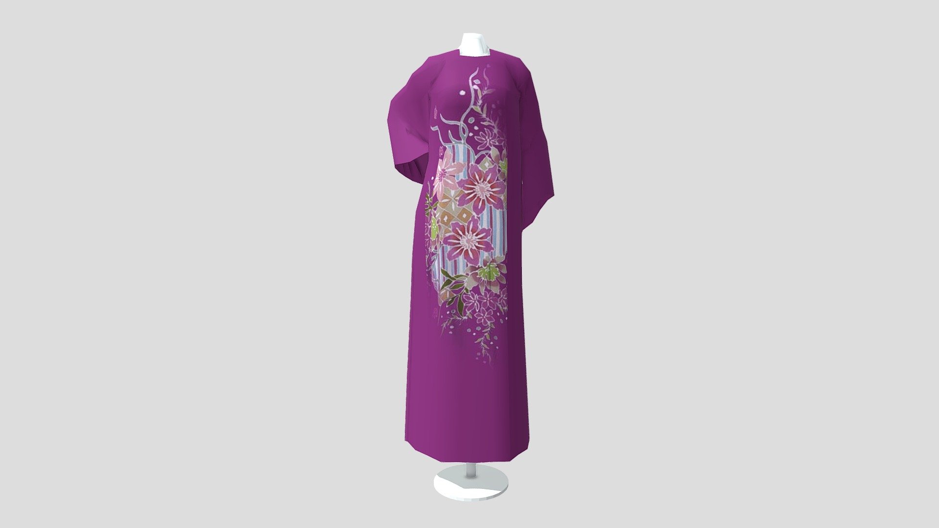 Jubah Kaftan Bertali Purple