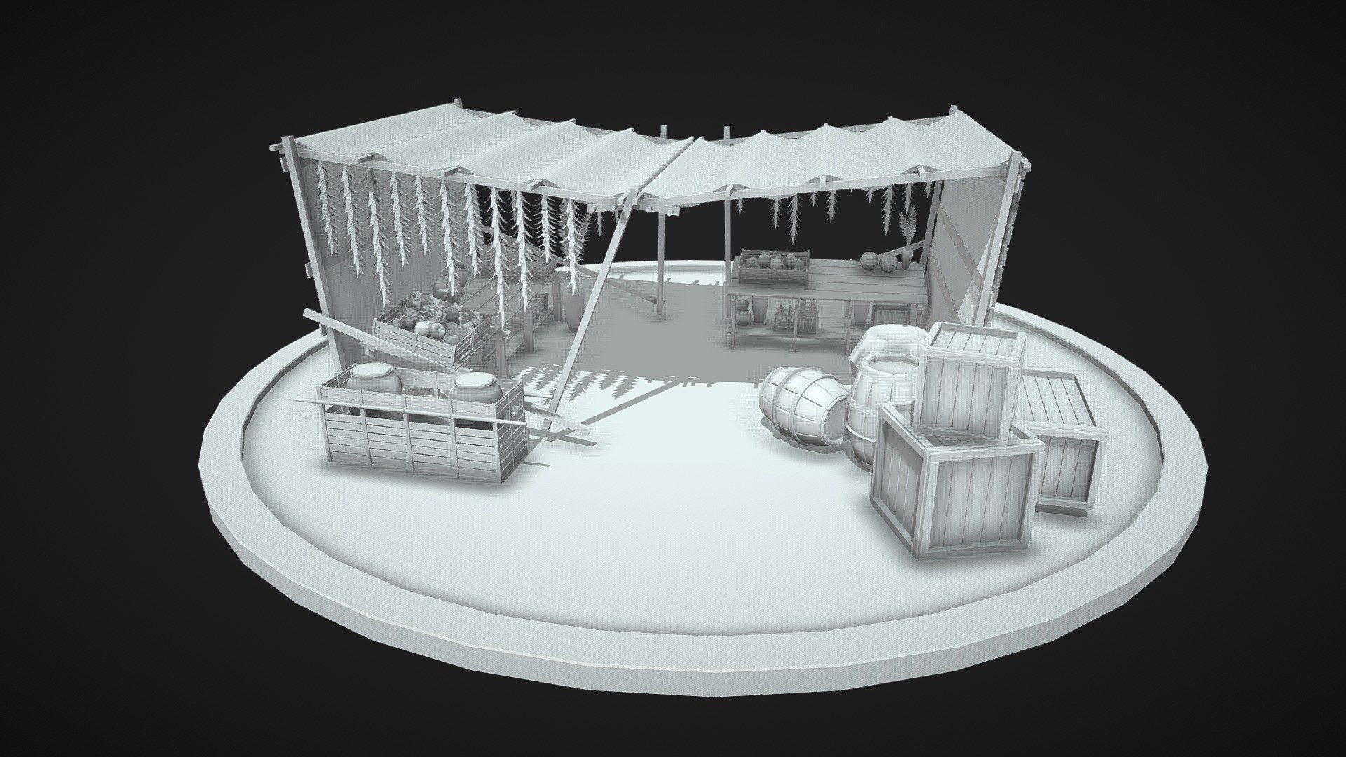 Merchant Stand - 3D model by Kinga (@clovesandcarnations) [819f95d ...