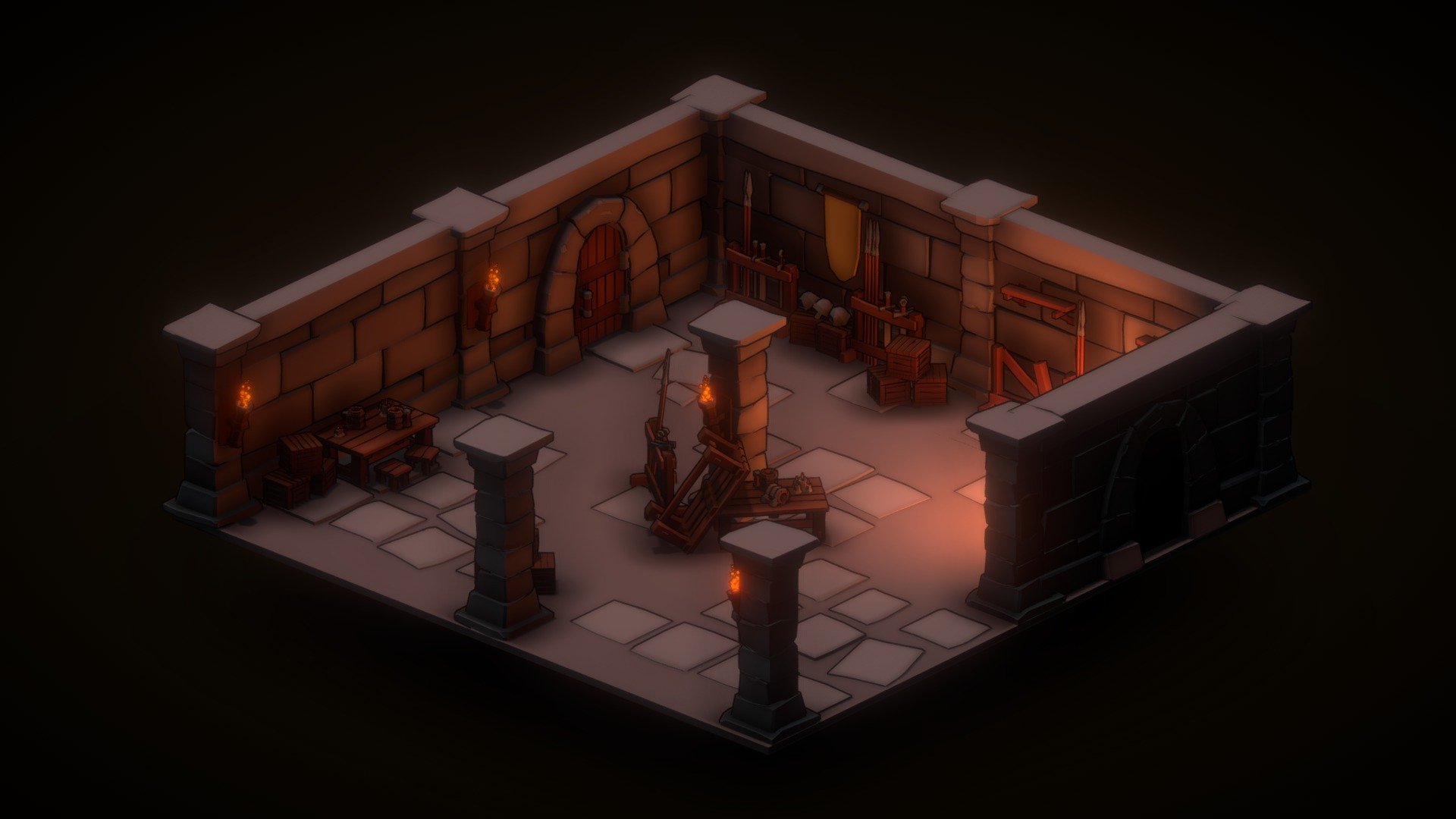 Lowpoly Dungeon 3d Model By Iedalton [81a0c22] Sketchfab