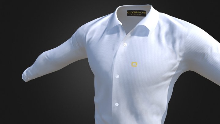 White Shirt and Black Trouser with Logo 3D Model