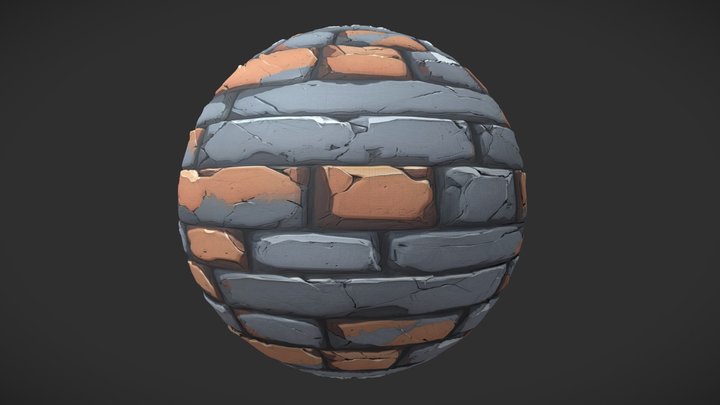 Stylized Stone Wall 3D Model
