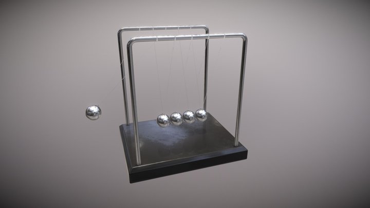 Newton's Cradle (Animated) 3D Model