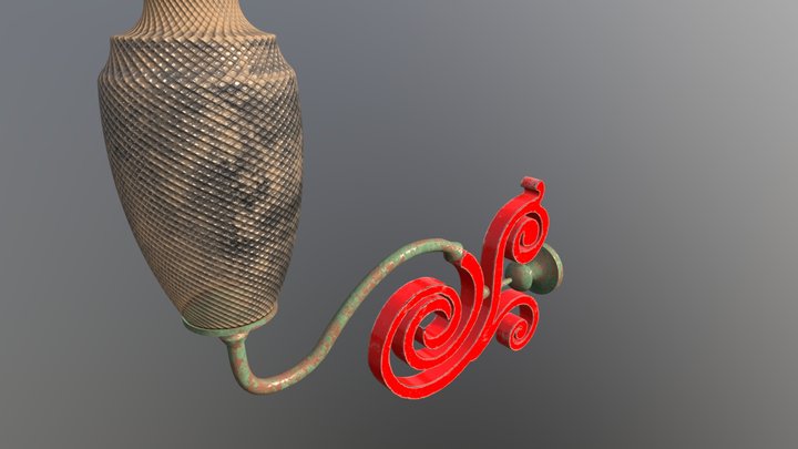 Curvy Lamp Off PBR 3D Model
