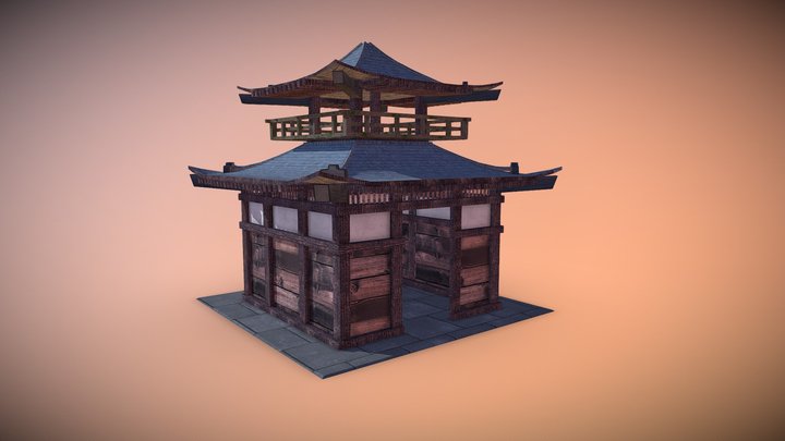 Japanese style building 3D Model