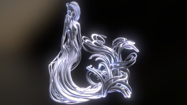 spectral mermaid blue 3D Model