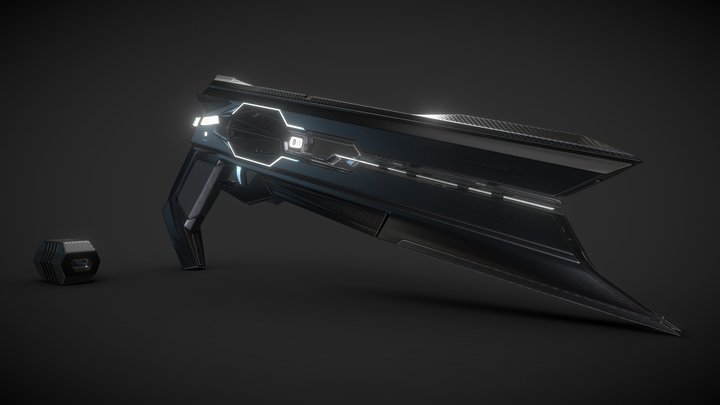 Sifi Gun High Poly 3D Model