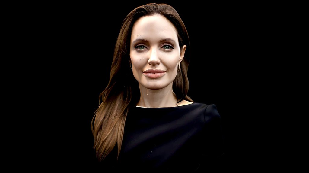 Head Angelina Jolie actress portrait