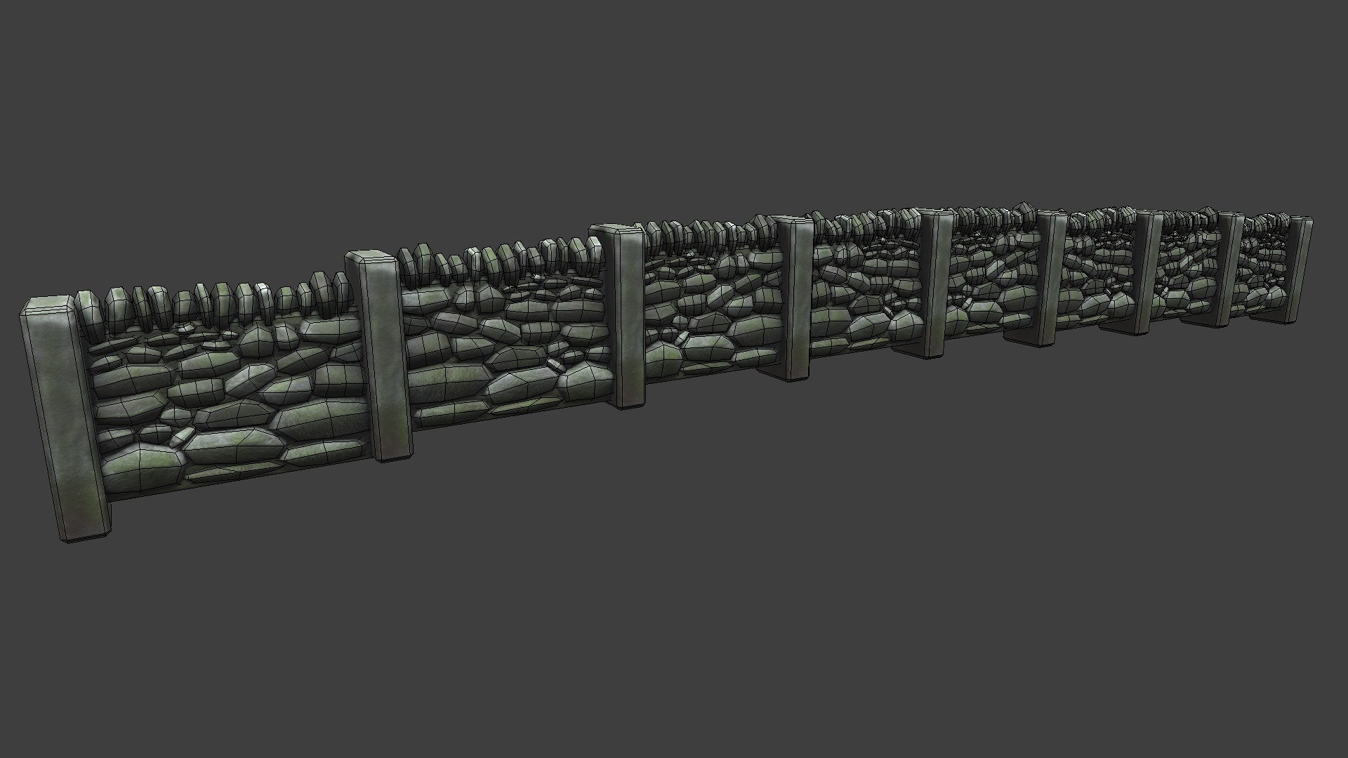 Wagon Environment Wall Low Poly