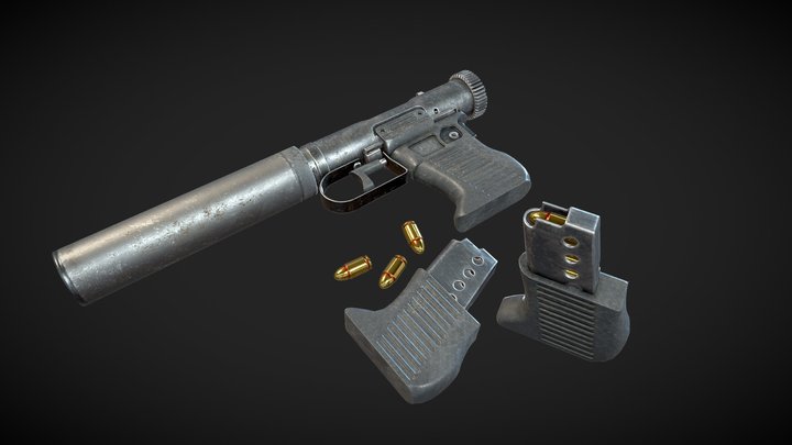 B&T VP9 Silenced Pistol 3D Model