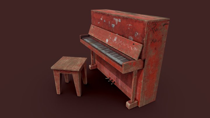 Old piano 3D Model