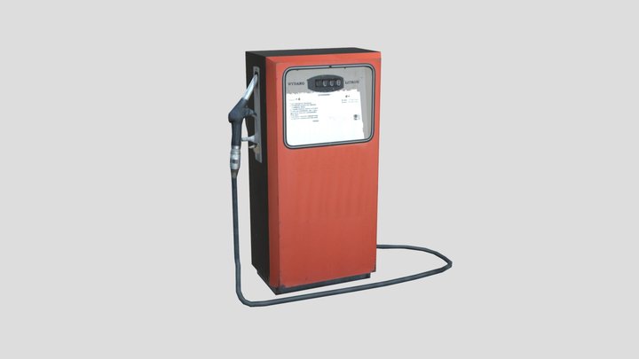 Low poly Gas Station Pomp - Dystrybutor MERA-ZAP 3D Model