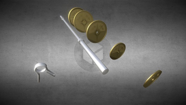 Olympic Barbell And Weights – Modello 3D gratuito STL