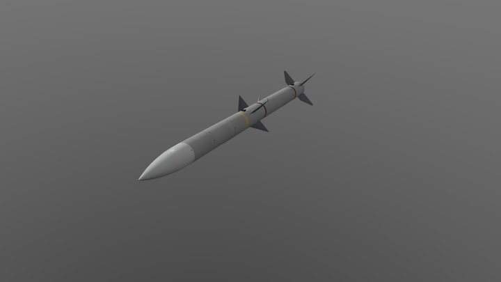 Game Ready Low Poly Aim-120 3D Model
