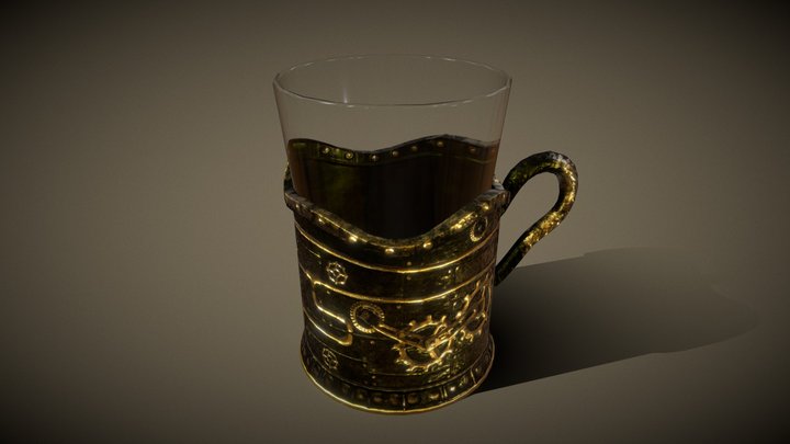 Steam-punk Cup Holder 3D Model