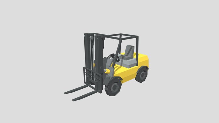 Low poly Forklift Truck 3D Model