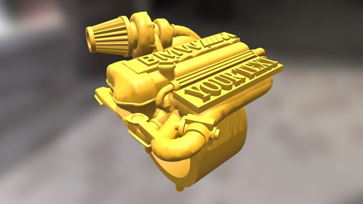 JCAD10102 - BMW M SPORT ENGINE RING - ANY TEXT 3D Model
