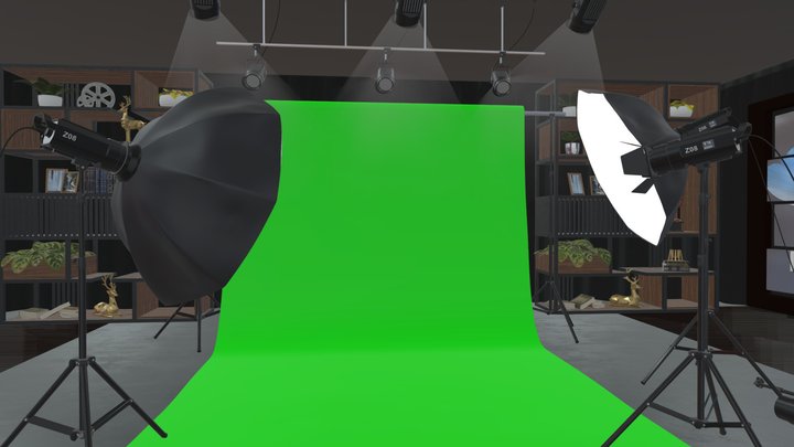 A Simple Green Screen Backdrop (easy to used) 3D Model