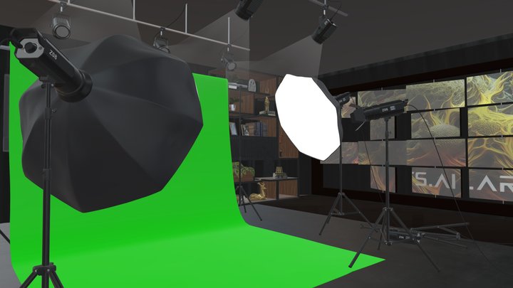 A Simple Green Screen Backdrop (easy to used) 3D Model