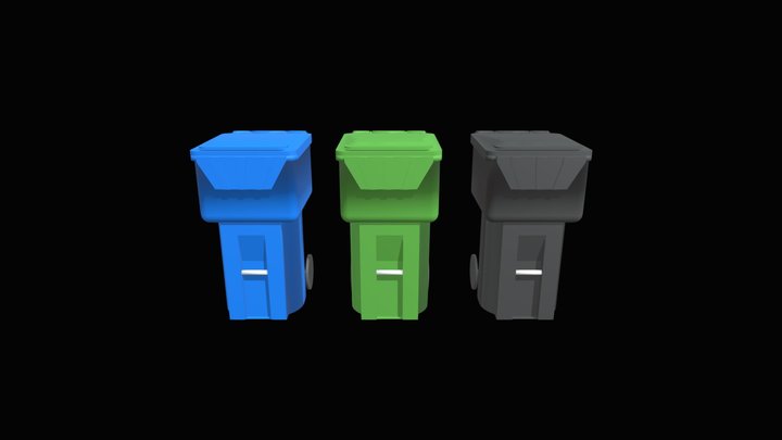 Toter 90 Gallon Residential Trash Carts 3D Model