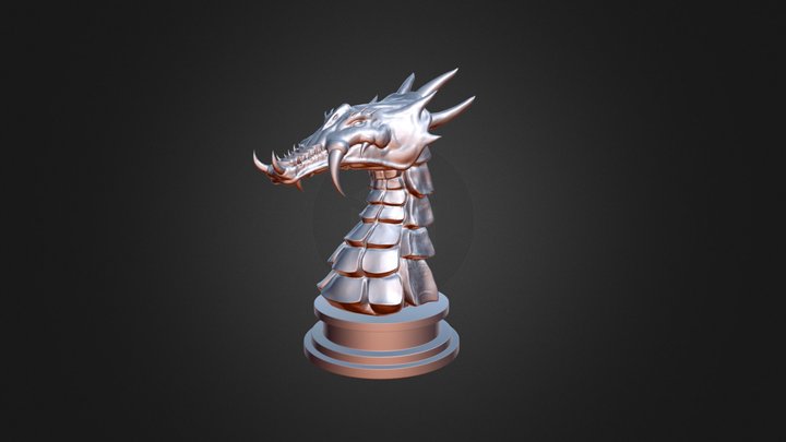 Dragon head statue 3D Model