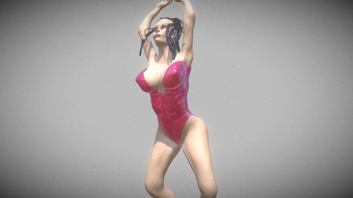 “Volleyball Beach Bikini Girl – Dynamic Sculpt” 3D Model